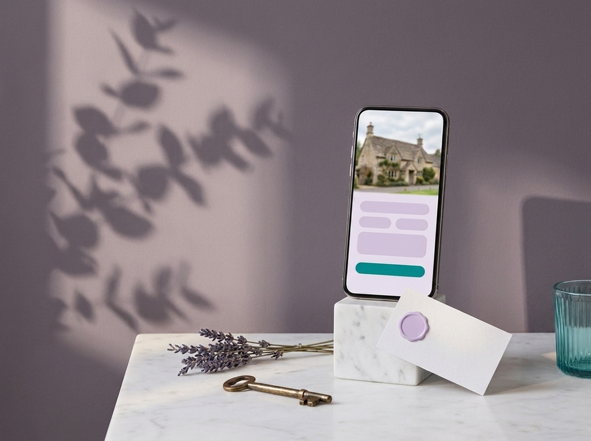 A valuation request form on a phone with an arriving lead notification